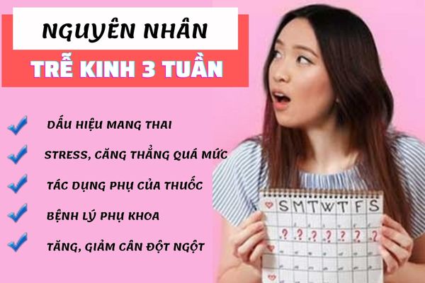 Trễ kinh nguyệt do nhiều nguyên nhân khác nhau gây nên