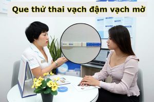 Que thử thai vạch đậm vạch mờ có thai không?